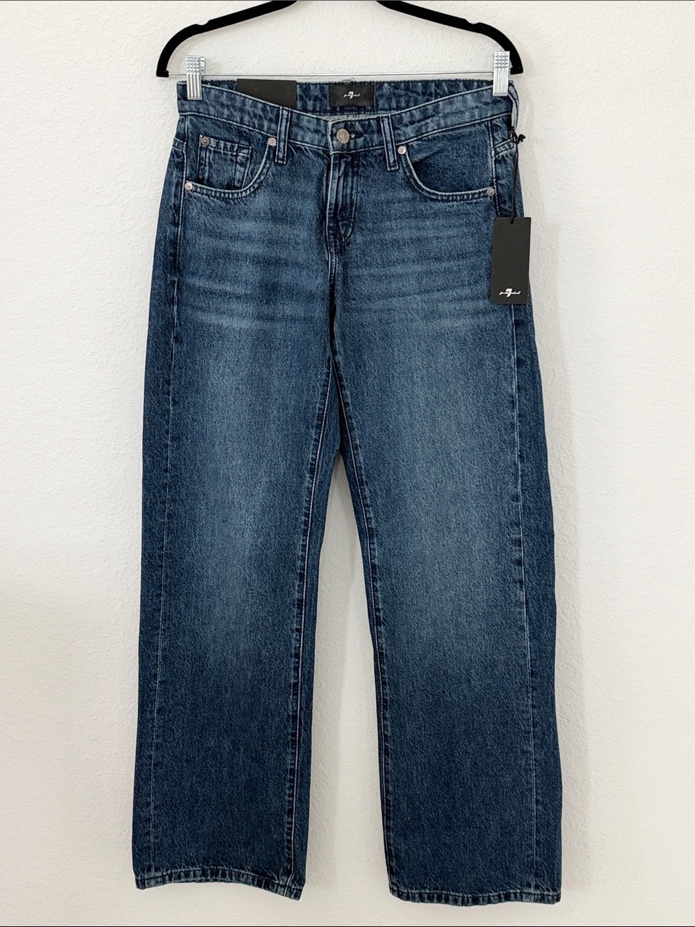 7 For All Mankind Low Straight Jeans Womens 28 Low Rise 100% Cotton NWT